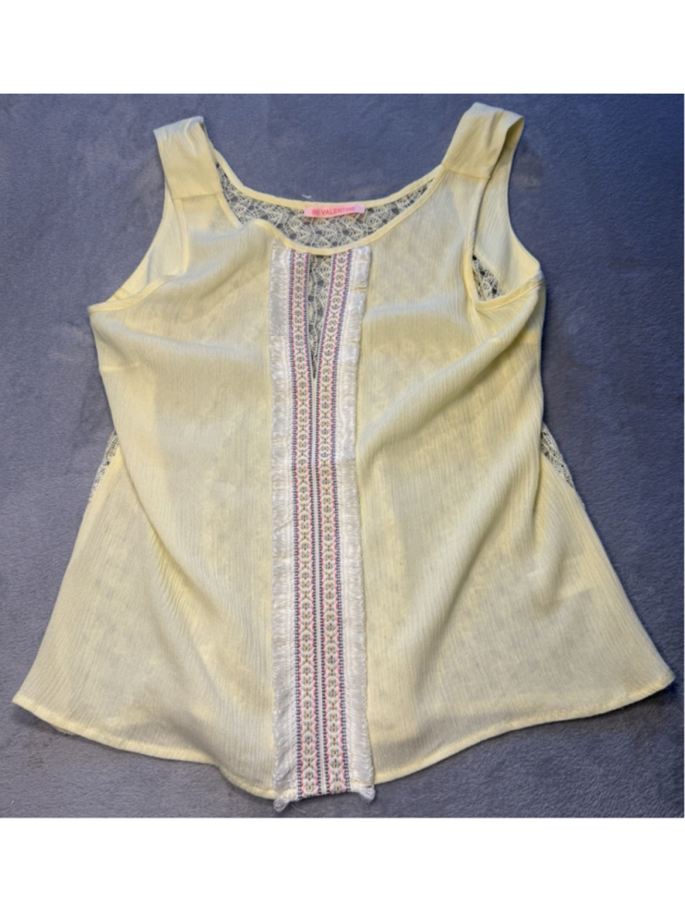 Valentine Women's Yellow Tank Top Size Small